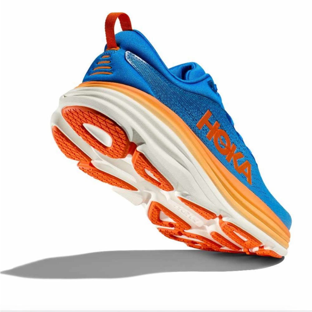 Hoka Bondi 8 Vibrant Blue and Orange Sneakers - Picture 5 of 10